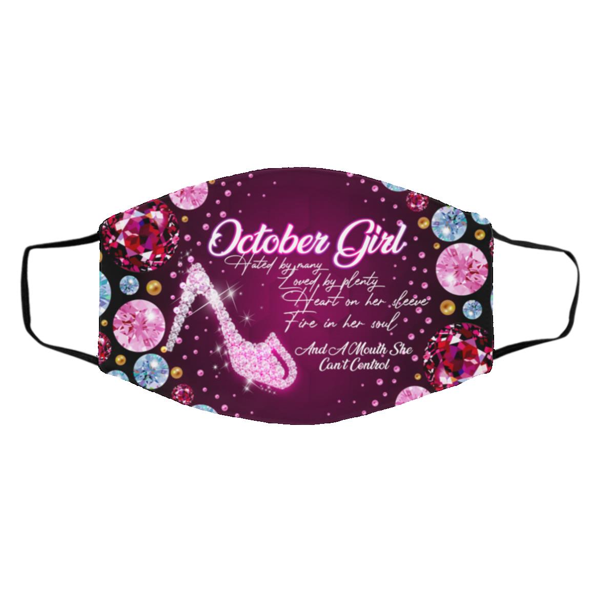 October Girl Hated, White, Cloth Face Cover – Medium/Large October Girl Hated, White, Cloth Face Cover – Medium/Large