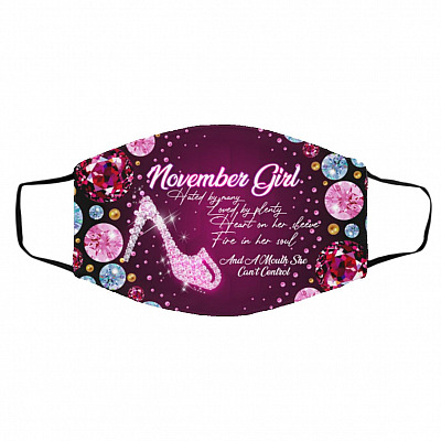 November Girl Hated, White, Cloth Face Cover – Medium/Large