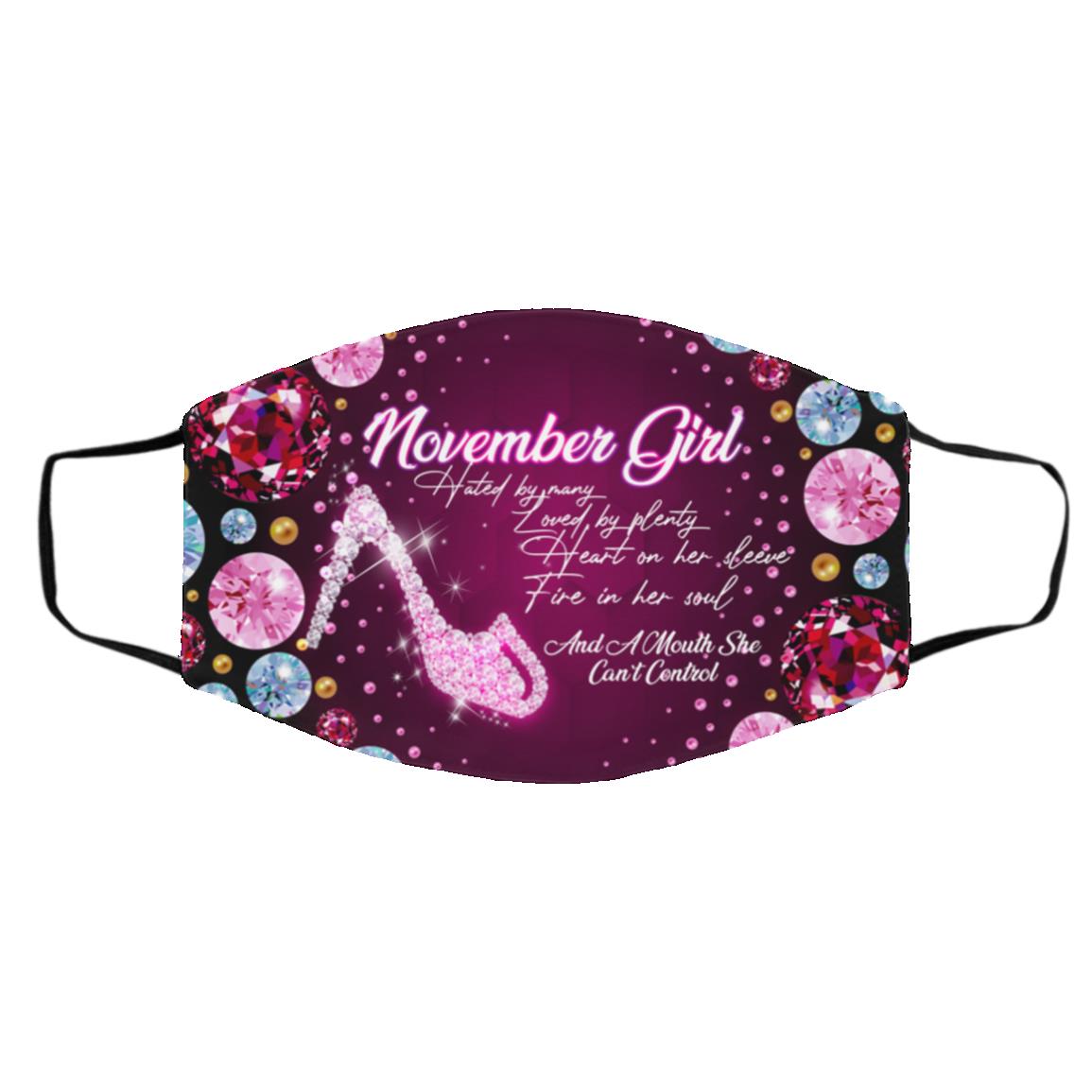 November Girl Hated, White, Cloth Face Cover – Medium/Large November Girl Hated, White, Cloth Face Cover – Medium/Large