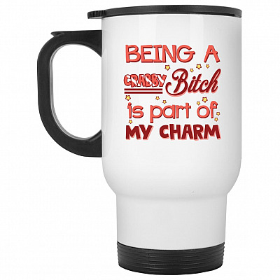 14 oz. White Travel Mug