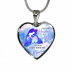 I Know Heaven Is A Beautiful Place Because They Have My Mom Heart Pendant Necklace - Heart Luxury Necklace (Silver)