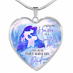 I Know Heaven Is A Beautiful Place Because They Have My Dad Heart Pendant Necklace - Heart Luxury Necklace (Silver) I Know Heaven Is A Beautiful Place Because They Have My Dad Heart Pendant Necklace - Heart Luxury Necklace (Silver)