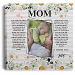 Personalized Photo Mom You Were The First Person Wrapped Framed Canvas Prints-Unframed Poster-Decor Wall Art, White, 0.75'' Framed Canvas
