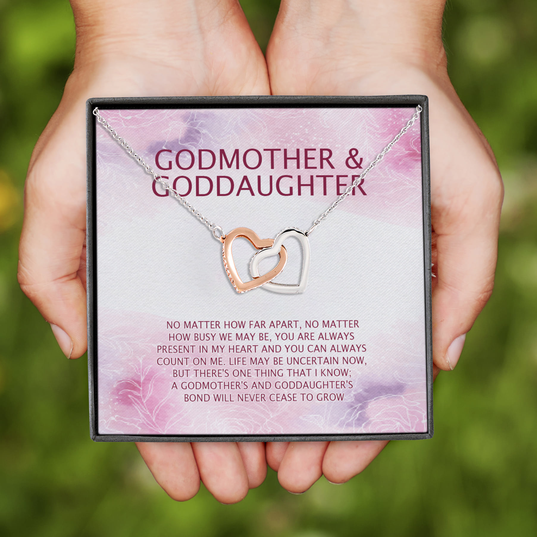 3HP. Godmother & Goddaughter(3) Interlocking Hearts Necklace