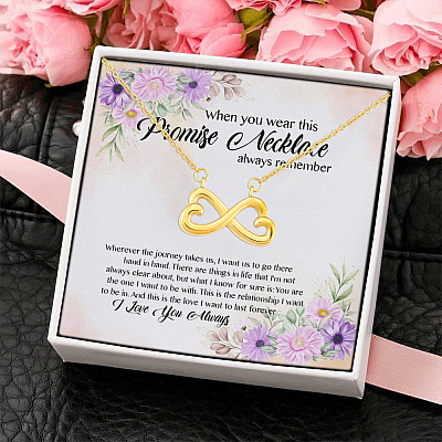 When You Wear This Promise Necklace Infinity Heart Pendant Necklace - To My Girlfriend Necklace