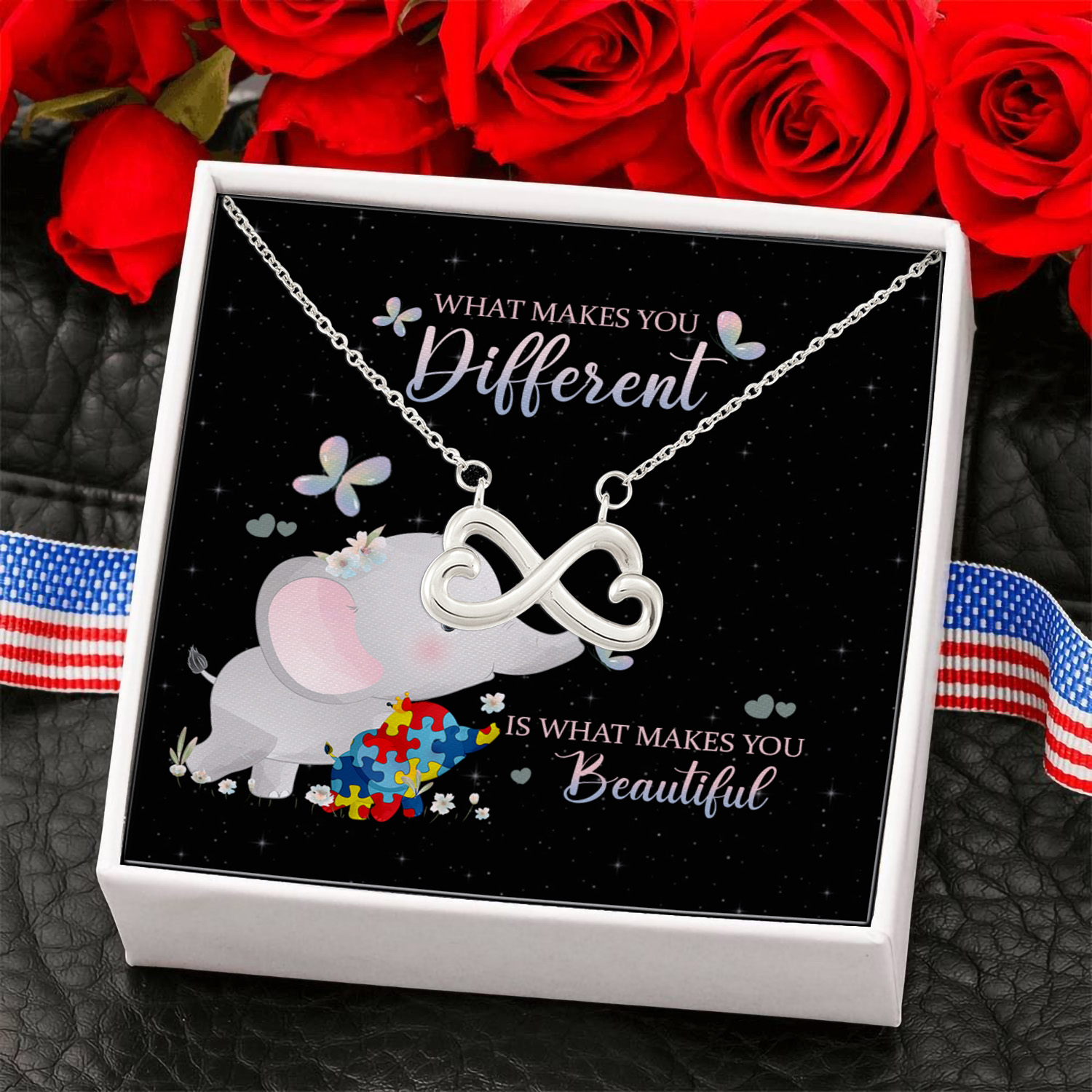 7NH. Makes You Different (message card) Infinity Heart Necklace (Silver) 6
