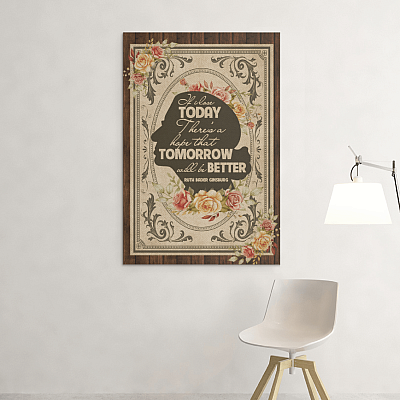Alternative view of Ruth Bader Ginsburg Tomorrow Will Be Better - Feminist Women History Month Framed Canvas - Unframed Poster