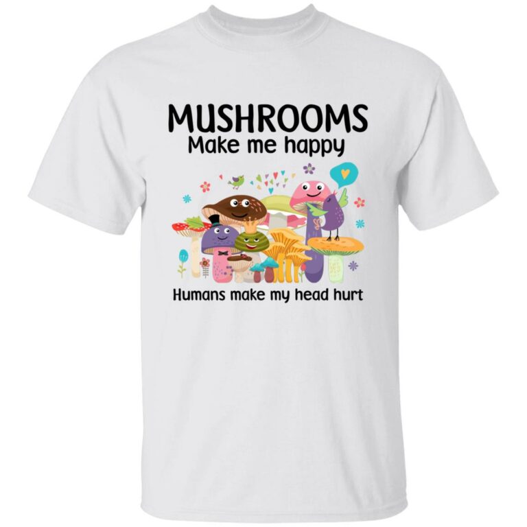 mushroom, White, Unisex T-Shirt