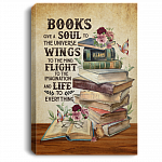 Books Give A Soul To The Universe Wings To The Mind Framed Canvas - Unframed Poster, White, 0.75'' Framed Canvas