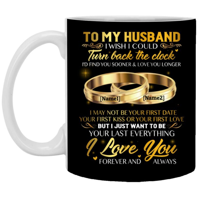 Personalized To My Husband, Black, 11 oz. White Mug
