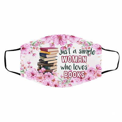 Just A Simple Woman, White, Cloth Face Cover – Medium/Large