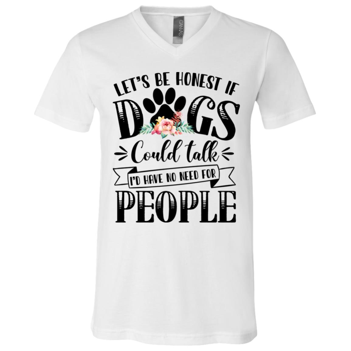 Dogs Mug, White, V-Neck T-Shirt