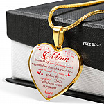 Mom You Held My Hand For Many Years Supported Me Through Joy And Tears Heart Pendant Necklace - Heart Luxury Necklace (Gold Plated)