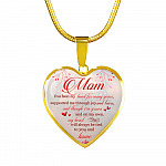 Mom You Held My Hand For Many Years Supported Me Through Joy And Tears Heart Pendant Necklace - Heart Luxury Necklace (Gold Plated)