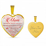 Mom You Held My Hand For Many Years Supported Me Through Joy And Tears Heart Pendant Necklace - Heart Luxury Necklace (Gold Plated)