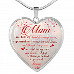 Mom You Held My Hand For Many Years Supported Me Through Joy And Tears Heart Pendant Necklace - Heart Luxury Necklace (Silver)