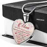 Mom You Held My Hand For Many Years Supported Me Through Joy And Tears Heart Pendant Necklace - Heart Luxury Necklace (Silver)