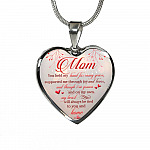 Mom You Held My Hand For Many Years Supported Me Through Joy And Tears Heart Pendant Necklace - Heart Luxury Necklace (Silver)