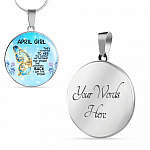 April Girl They Whispered To Her You Cannot Withstand The Storm Circle Pendant Necklace - Circle Luxury Necklace (Silver)