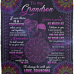 To My Grandson It Ever, White, Cozy Plush Fleece Blanket - 50x60