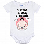 Wrestle Onesie, White, Baby Onesie - 12 Month