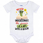 Never Underestimate The Power, White, Baby Onesie - 12 Month