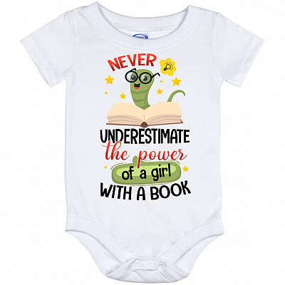 Never Underestimate The Power, White, Baby Onesie - 12 Month