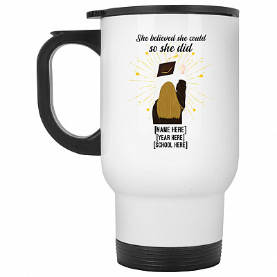 14 oz. White Travel Mug
