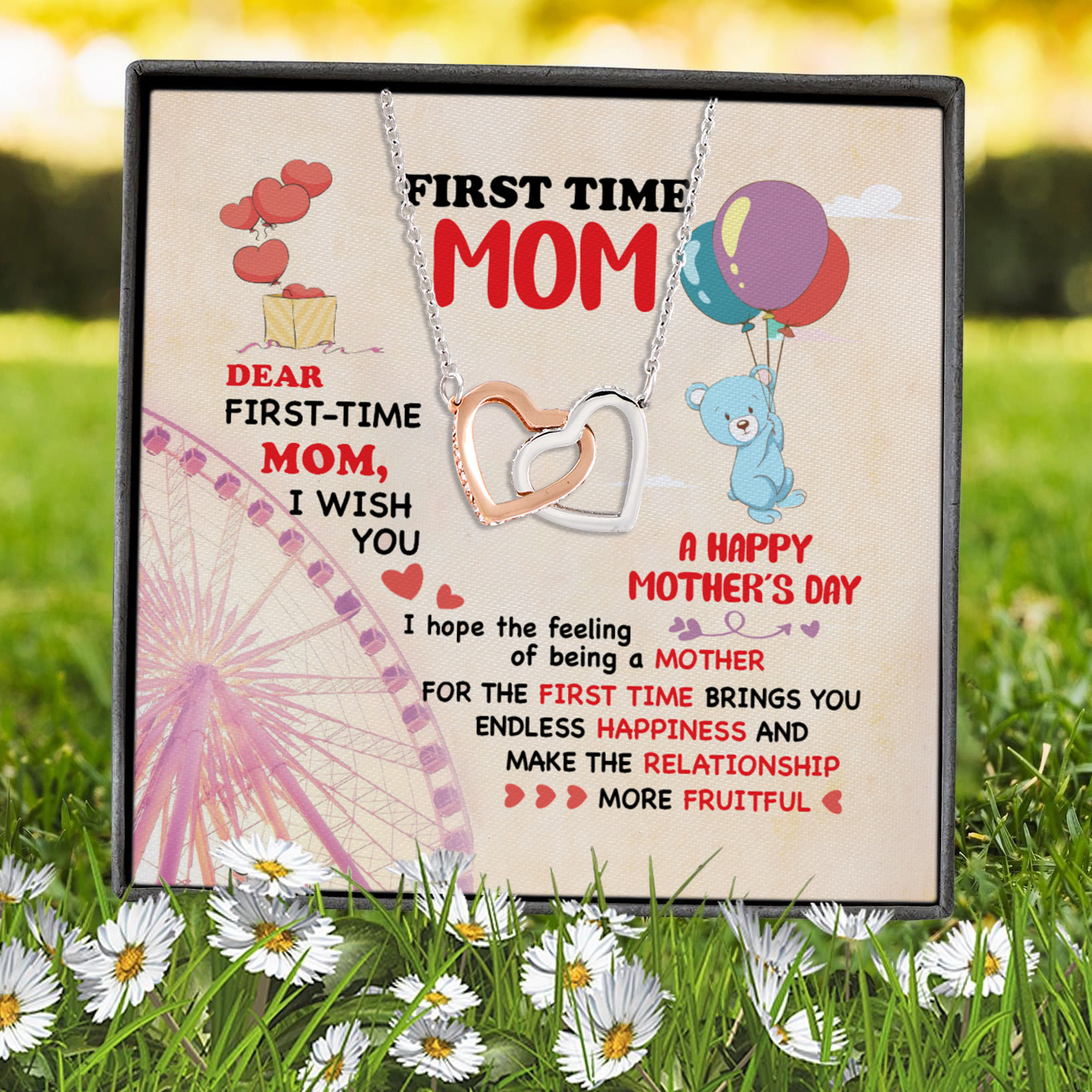 2KT. First Time Mom (6) Interlocking Hearts Necklace 7