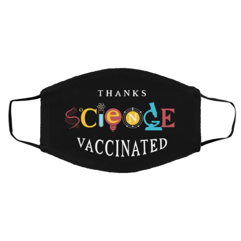Thanks Science mask, White, Cloth Face Cover – Medium/Large