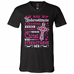 Never Underestimate A Grandma, Black, V-Neck T-Shirt