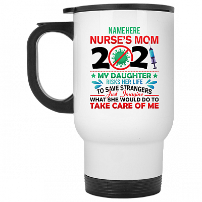 14 oz. White Travel Mug