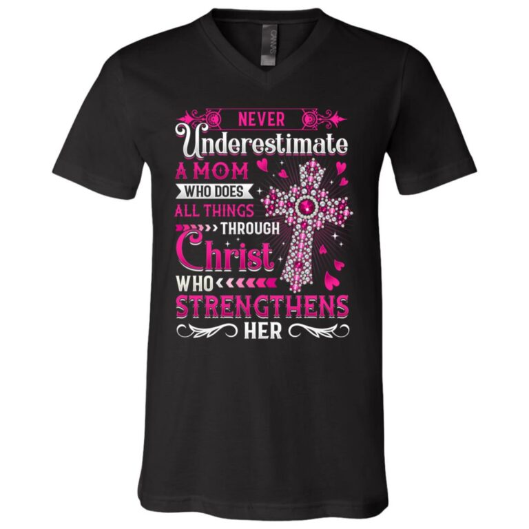 christ shirt, Black, V-Neck T-Shirt