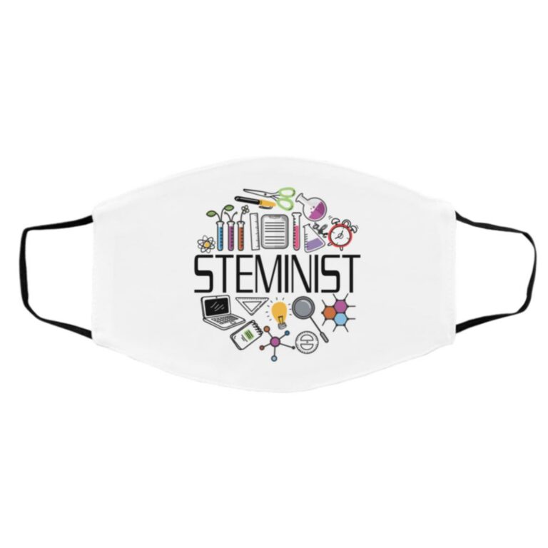 Steminist Washable Reusable Custo, White, Cloth Face Cover – Medium/Large