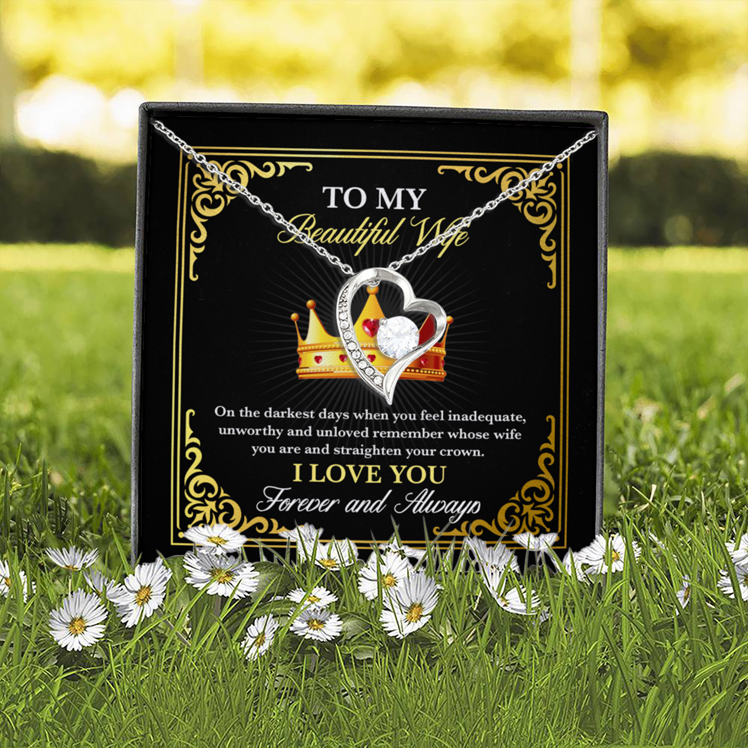 6O. To My Beautiful Wife (5) Forever Love Necklace (Silver) 2