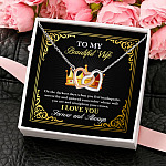 6O. To My Beautiful Wife (5) Interlocking Hearts Necklace 4