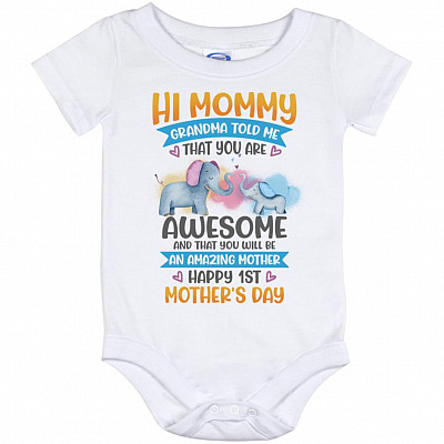 mommy baby onesie, White, Baby Onesie - 12 Month