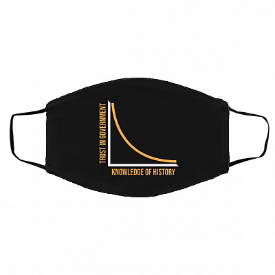 Political Mask, Black, Cloth Face Cover – Medium/Large