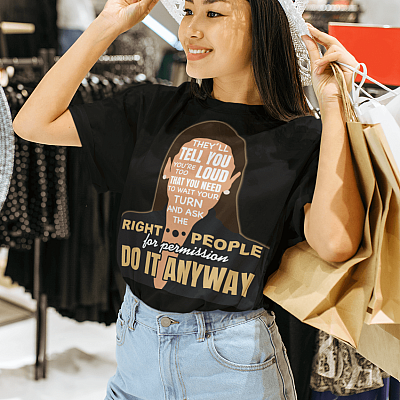 Alternative view of AOC Alexandria Ocasio-Cortez Do It Anyway - Influential Women T-shirt - V-neck
