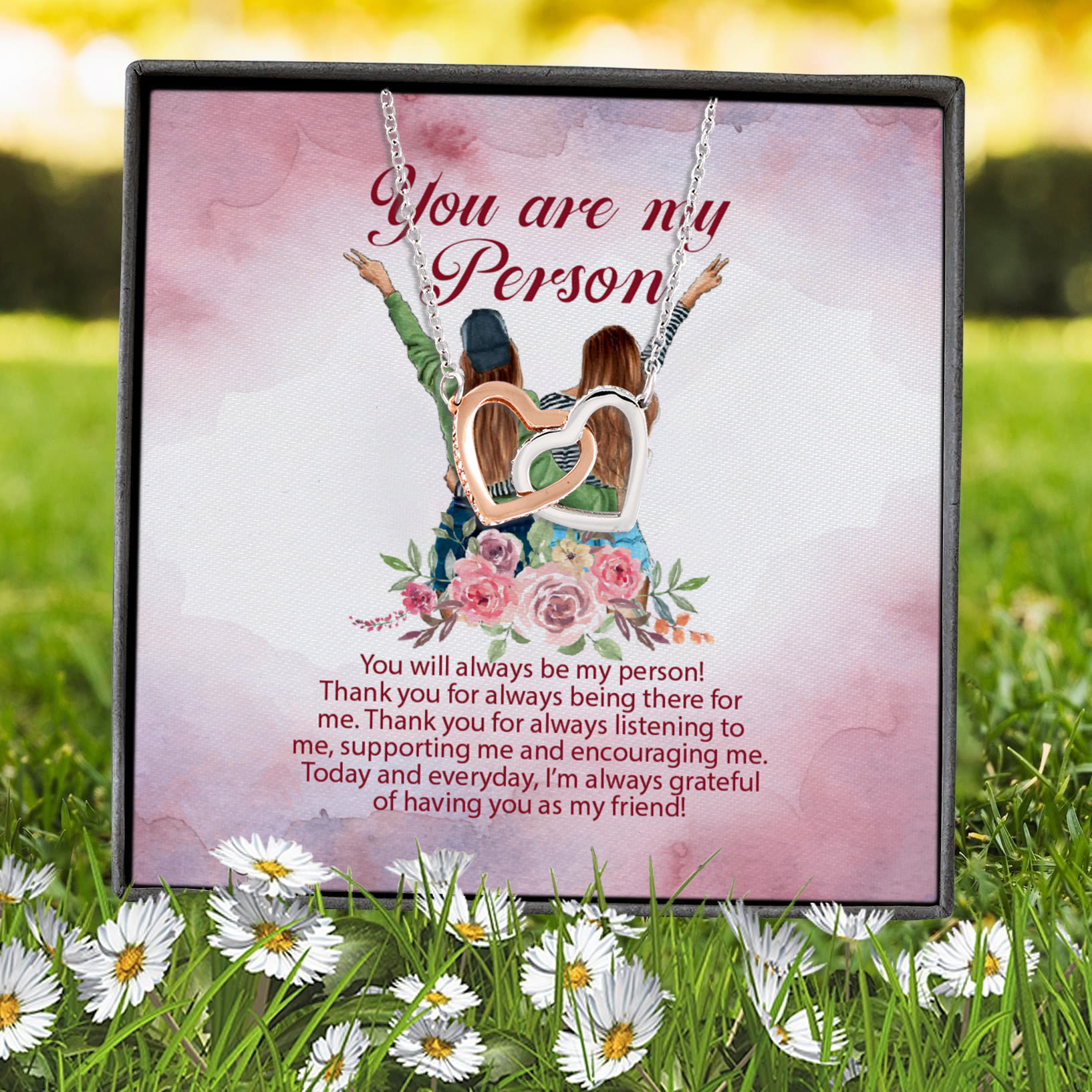 You Are My Person You Will Always Be My Person Bestie Interlocking Hearts Necklace 7