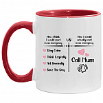 Call Mom accent mug, White/Red, 11 oz. Accent Mug