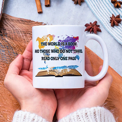 Alternative view of The World Is A Book Ceramic Coffee Mug - Beer Stein - Water Bottle - Color Changing Mug