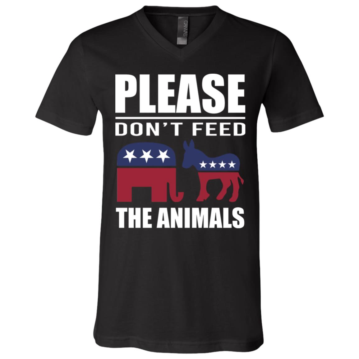 Please Don't T, Black, V-Neck T-Shirt
