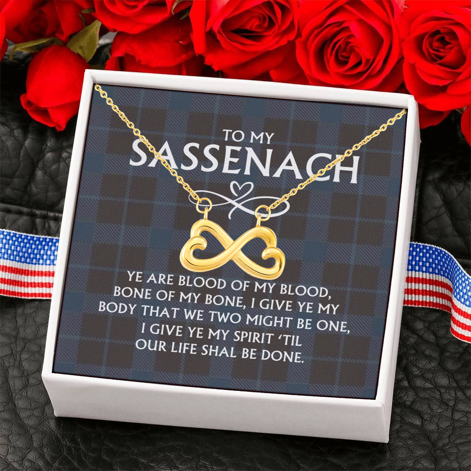 3P. To sassenach Infinity Heart Necklace (Gold) 6