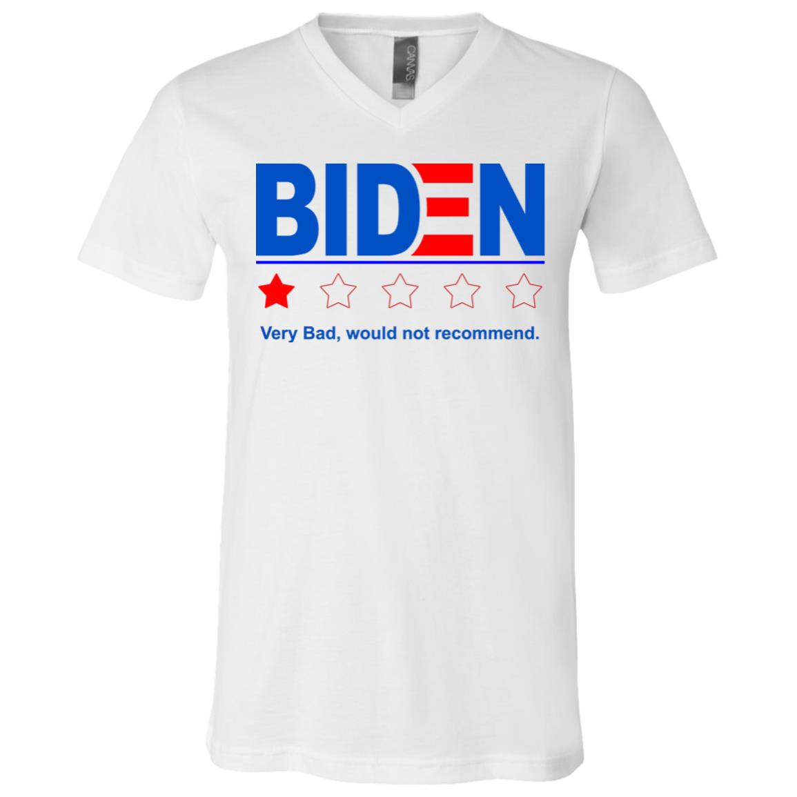 Biden Very Bad, White, V-Neck T-Shirt