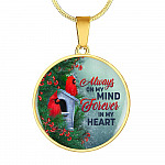 Always On My Mind Forever In My Heart Circle Pendant Necklace - Circle Luxury Necklace (Gold Plated)