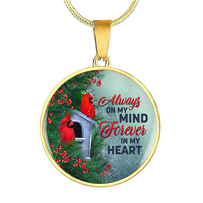 Always On My Mind Forever In My Heart Circle Pendant Necklace - Circle Luxury Necklace (Gold Plated)