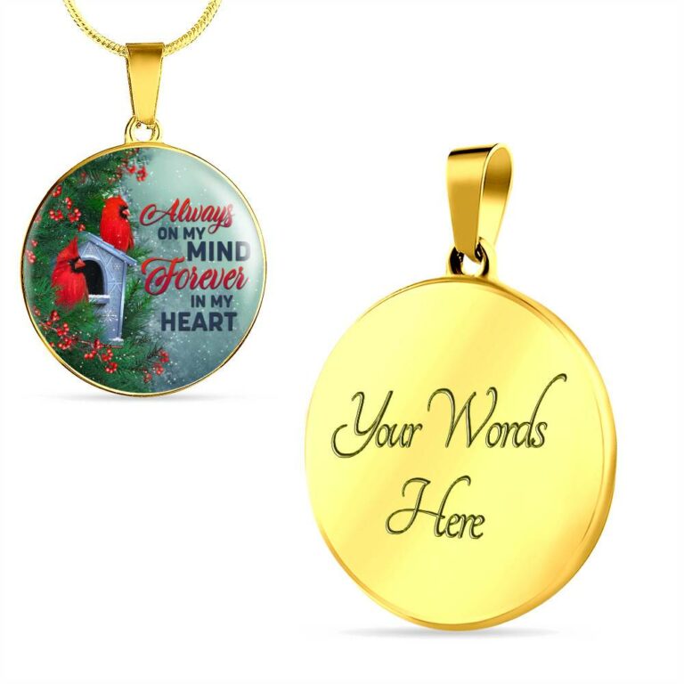 Always On My Mind Forever In My Heart Circle Pendant Necklace - Circle Luxury Necklace (Gold Plated)