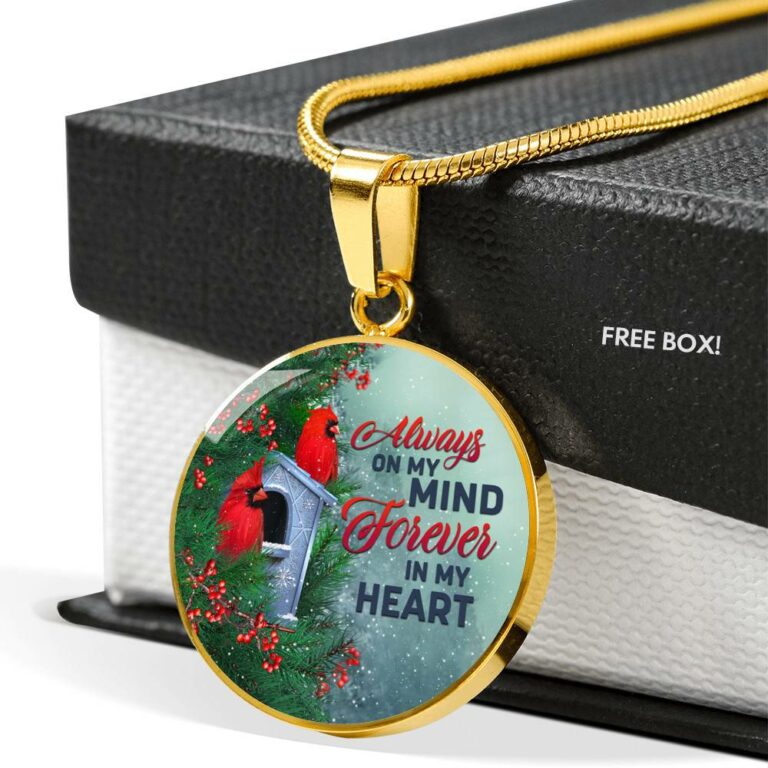Always On My Mind Forever In My Heart Circle Pendant Necklace - Circle Luxury Necklace (Gold Plated)