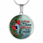 Always On My Mind Forever In My Heart Circle Pendant Necklace - Circle Luxury Necklace (Silver)